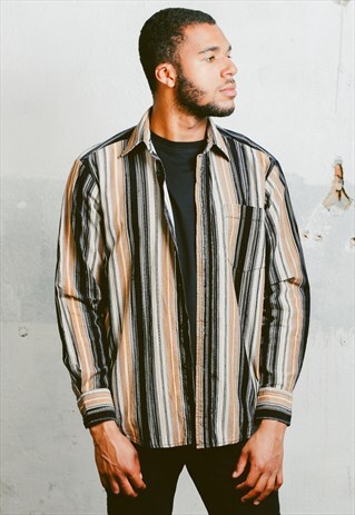 VINTAGE 90S STRIPED CORDUROY SHIRT