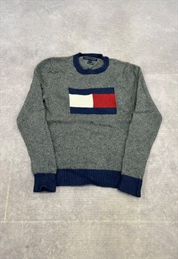 Tommy Hilfiger Knitted Jumper Logo Patterned Knit Sweater
