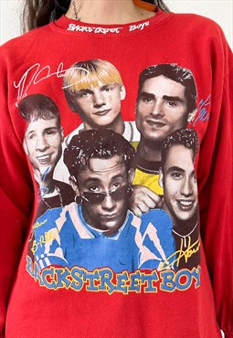 Vintage 90s Backstreet Boys red sweatshirt 