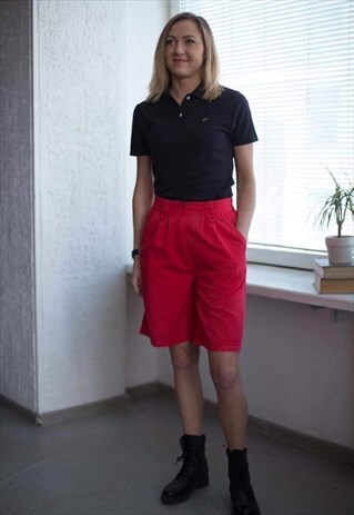 VINTAGE 80'S RED HIGH WAIST SHORTS