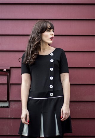 60'S VIBES BLACK & WHITE DRESS