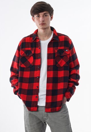 VINTAGE DICKIES RED BLACK CHECKED LONG SLEEVE