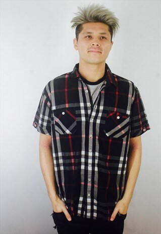 LEE COOPER MENS CHECK BLACK SHIRT