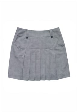 Vintage Y2K 00s ESPRIT plaid pleated grey mini skirt 