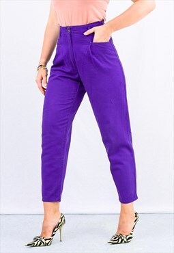 Vintage mom jeans in purple tapered leg high waisted
