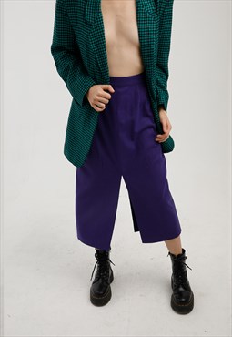 Vintage Purple High Waisted Wool Midi Skirt