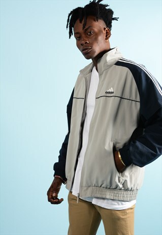 ADIDAS VINTAGE GREY ADIDAS TRACK JACKET