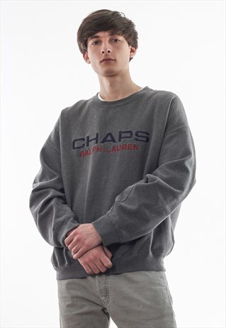 VINTAGE CHAPS X POLO RALPH LAUREN CREW NECK 90S GREY