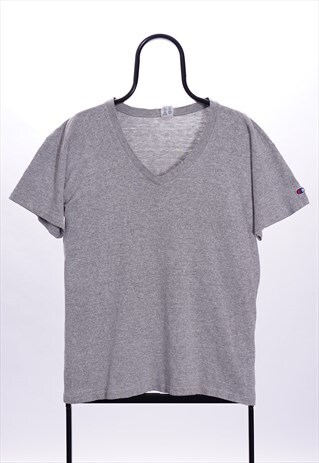 CHAMPION VINTAGE 80S GREY V-NECK TSHIRT