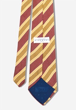 Vintage GIVENCHY striped tie in yellow and maroon