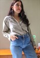 VINTAGE 80S SHIRT WITH OVERSIZED POCKETS IN KHAKI