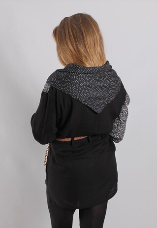 VINTAGE 80S SILK POLKA DOT SCARF