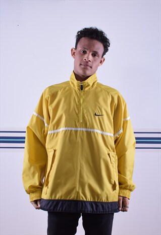 YELLOW NIKE EMBROIDERED WINDBREAKER TOP