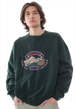 Vintage POLO RALPH LAUREN Sweatshirt Crew Neck 90s Green