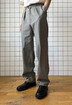 Vintage DIOR Pants Suit Trousers 80s Striped Grey