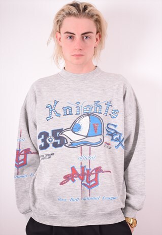 MENS VINTAGE CHARLOTTE KNIGHTS SWEATSHIRT JUMPER LARGE 90S
