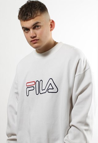 VINTAGE FILA WHITE SPELL OUT SWEATSHIRT