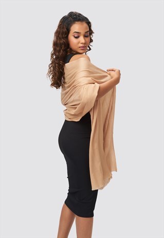'KATIE' CASHMERE SCARF - SAND DUNE