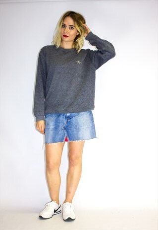 RETRO RIBBED GREY OVERSIZED SWEATSHIRT