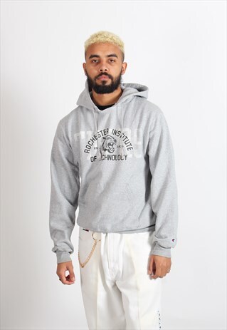 VINTAGE CHAMPION COLLEGE HOODIE GREY