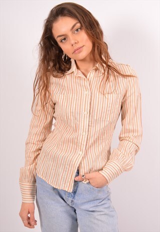 VINTAGE CALVIN KLEIN SHIRT STRIPES BEIGE