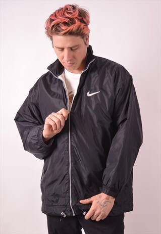 NIKE MENS VINTAGE JACKET LARGE BLACK 90S