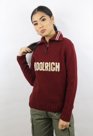 VINTAGE WOOLRICH MAROON WOOLEN JUMPER