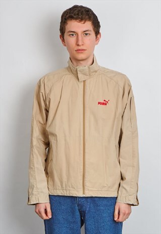 VINTAGE 90'S PUMA BEIGE SPORTS JACKET