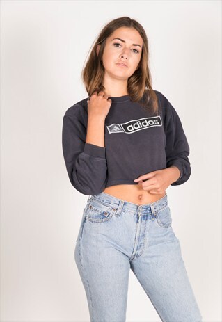 VINTAGE 90S USA CROP SWEATSHIRT/R009