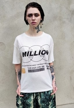 Million slogan t-shirt bank card print gold foil finish tee 