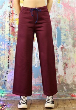 Drawstring Trousers in Maroon