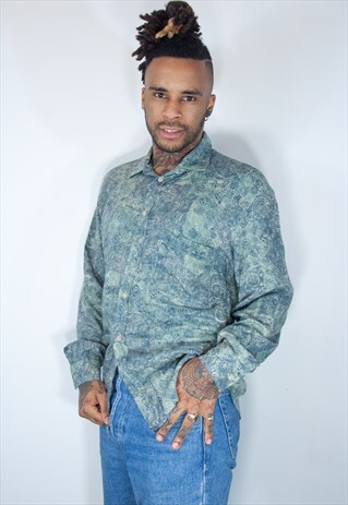VINTAGE HAWAIIAN CRAZY PATTERNED SHIRT