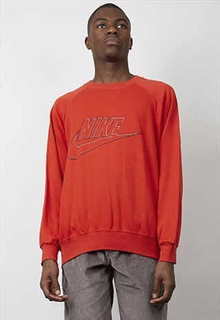 VINTAGE 90'S NIKE LOGO PRINT RED SWEATSHIRT