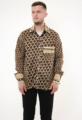 90S VINTAGE OLDSCHOOL SHELL-BUTTONS SHIRT 14202