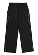 DUAL COLOR JOGGERS UTILITY PANTS CONTRAST TROUSERS IN BLACK