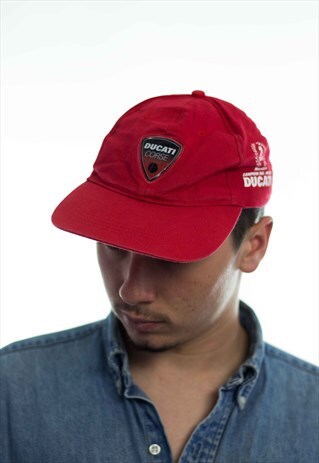 VINTAGE DUCATI LOGO BASEBALL CAP HAT 90S X 2.4