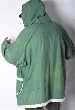 VINTAGE 90S FADED GREEN HOODED JACKET
