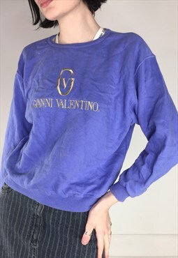Vintage 90s Valentino Sweatshirt Sweater Embroidered Jumper