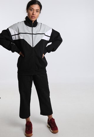 90S ADIDAS EMBROIDERED SPELLOUT ZIPPED SWEATSHIRT