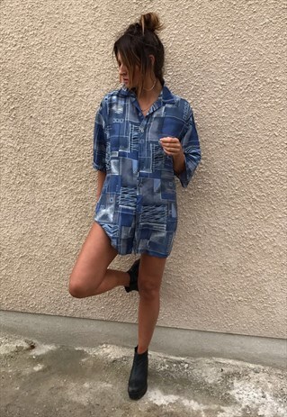 PATTERNED OVERSIZED RETRO VINTAGE UNISEX FESTIVAL SHIRT