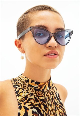 LOLA - BLUE CHUNKY CAT EYE SUNGLASSES