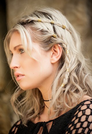 GOLD HAIR RINGS, FESTIVAL HAIR, BOHO HAIR