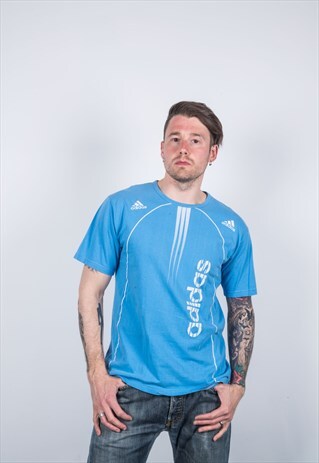 VINTAGE 1990S BLUE ADIDAS T-SHIRT