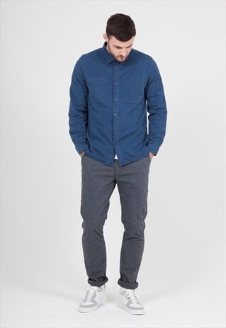 TAPERED TROUSERS IN GREY WOOL BLEND