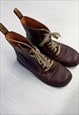 DR MARTENS BOOTS BURGUNDY LEATHER LACE-UP