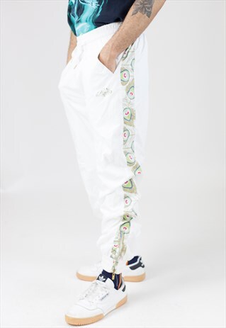 VINTAGE 90S WHITE SHELL TRACKSUIT BOTTOMS