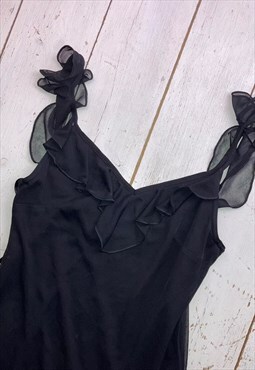 vintage 90s black ruffle dress 