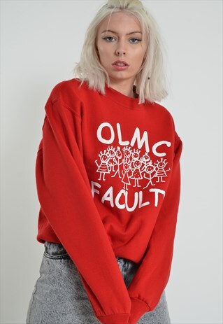 VINTAGE USA COLLEGE 90'S SWEATSHIRT JUMPER RED