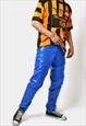 Vintage 90s blue wind pants men Sport trousers festival 