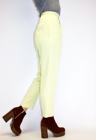 VINTAGE ANKLE GRAZER MINT GREEN TAPERED TROUSERS